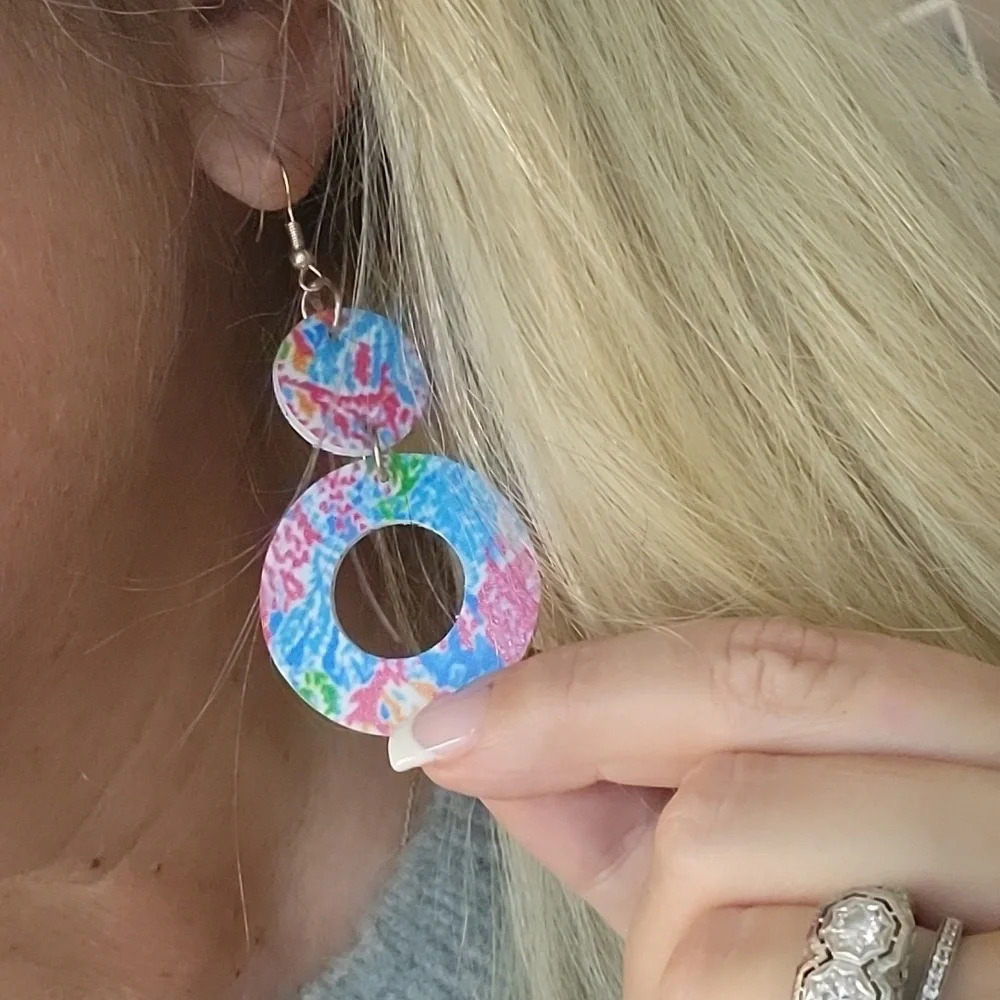 SOUTH BEACH RING DROP EARRINGS - Picture 2 of 5